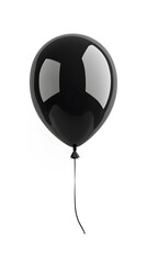 Glossy black balloon isolated on white background	