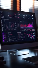 Wall Mural - cutting edge ai powered analytics dashboard with sleek bauhaus inspired interface