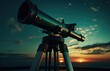 © Marharyta - A telescope is positioned on top of a sturdy wooden tripod.