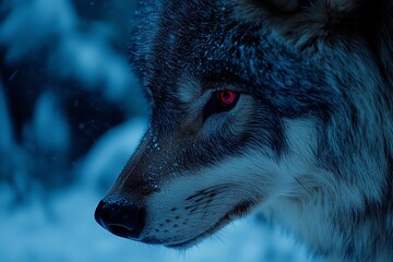 Poster - gray wolf portrait