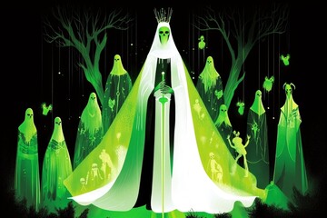 Green Queen and Her Court