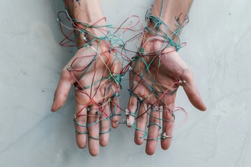 Poster - wrapped hands with wires