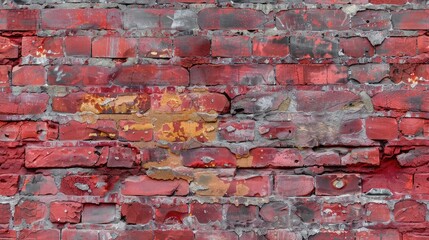 Canvas Print - Background of weathered red brick wall