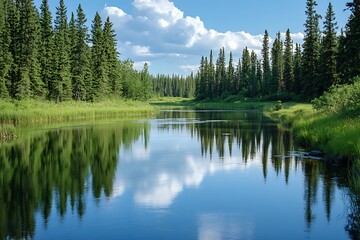 Sticker - lake and forest