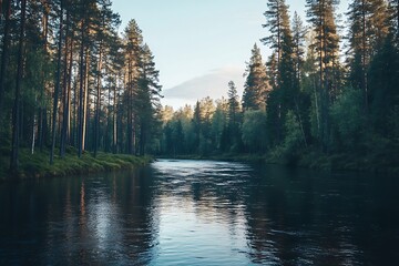 Sticker - morning in the forest