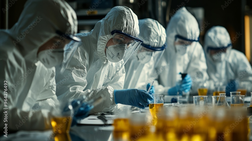 Team of Experts Conducting Crucial Experiments with Biohazardous ...