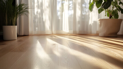 Wall Mural - Modern empty room with parquet floor