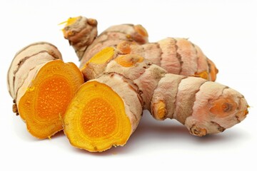 A fresh Turmeric isolated on white