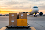 Airplane and Product Boxes | Global Shipping and Logistics for Efficient Cargo Transport