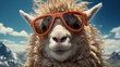 © rehman - Funny sheep wearing sunglasses.