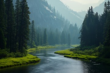 Canvas Print - river in the mountains