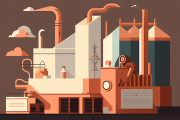 Wall Mural - Minimalist paper factory concept