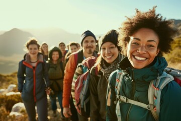 Group of friends on a hiking adventure