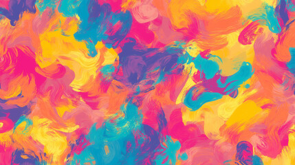 Wall Mural - An abstract splash of bold colors blending together, creating a lively and energetic pattern.