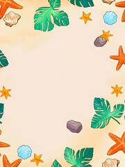 Poster - Tropical Beach Background Illustration