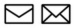 © OpaDesign - Simple outline of two mail envelope icons, symbolizing email, messages, and communication. Editable stroke.