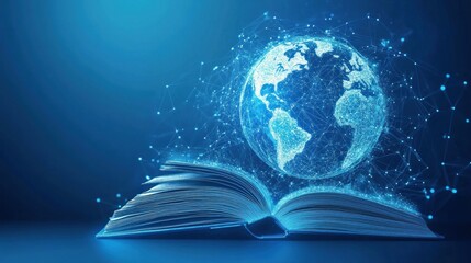 Wall Mural - Globe Emerging from Book