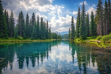 Poster - lake in yosemite