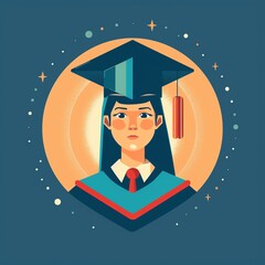 Wall Mural - Valedictorian, top of the class, flat design illustration