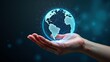 © pondolar - Person Grasping Illuminated Digital Globe Representing Network Connectivity and Virtual Environment