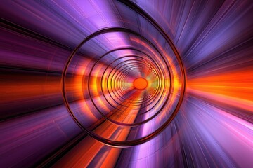 Wall Mural - Surreal abstract tunnel of vibrant colors and swirling motion