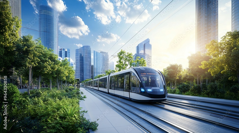 Electric public transport system Stock Photo | Adobe Stock