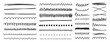 © Arina - Hand drawn collection of curly, squiggly, wavy, zigzag lines. Horizontal handwritten elements for highlight or divider. Vector illustration.