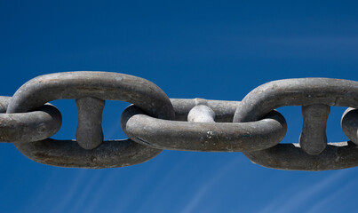 Wall Mural - Large gauge anchor chain on a ship.