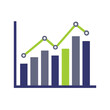 © Sun Flower - Business bar graph icon displaying growth and progress with modern design