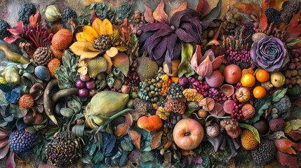 Canvas Print - Assorted, fresh, vegetables, background. Generative AI