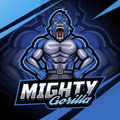 Sticker - Mighty gorilla mascot logo desain