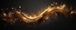 © Nipon - dynamic, abstract representation of a wave-like shape, with a golden hue and a dark background. The wave appears to be in motion, creating a sense of energy and movement. rich in