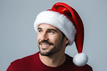 Festive Santa Hat and Cool Blue Holiday Cap Isolated on Clear Background