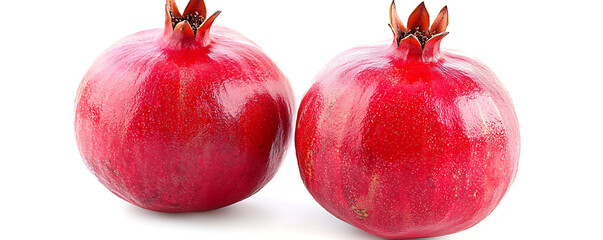 Red pomegranate fruit isolated on white background