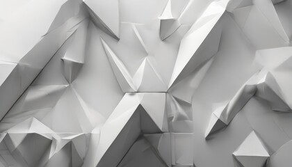 Wall Mural - a complex, abstract pattern composed of numerous white, triangular shapes arranged in a criss-crossing manner, creating a visually striking and geometric design.