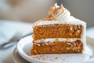 Pumpkin spice cake with cream cheese frosting