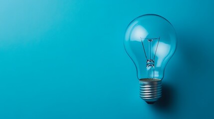 Wall Mural - A Light Bulb Against a Blue Background