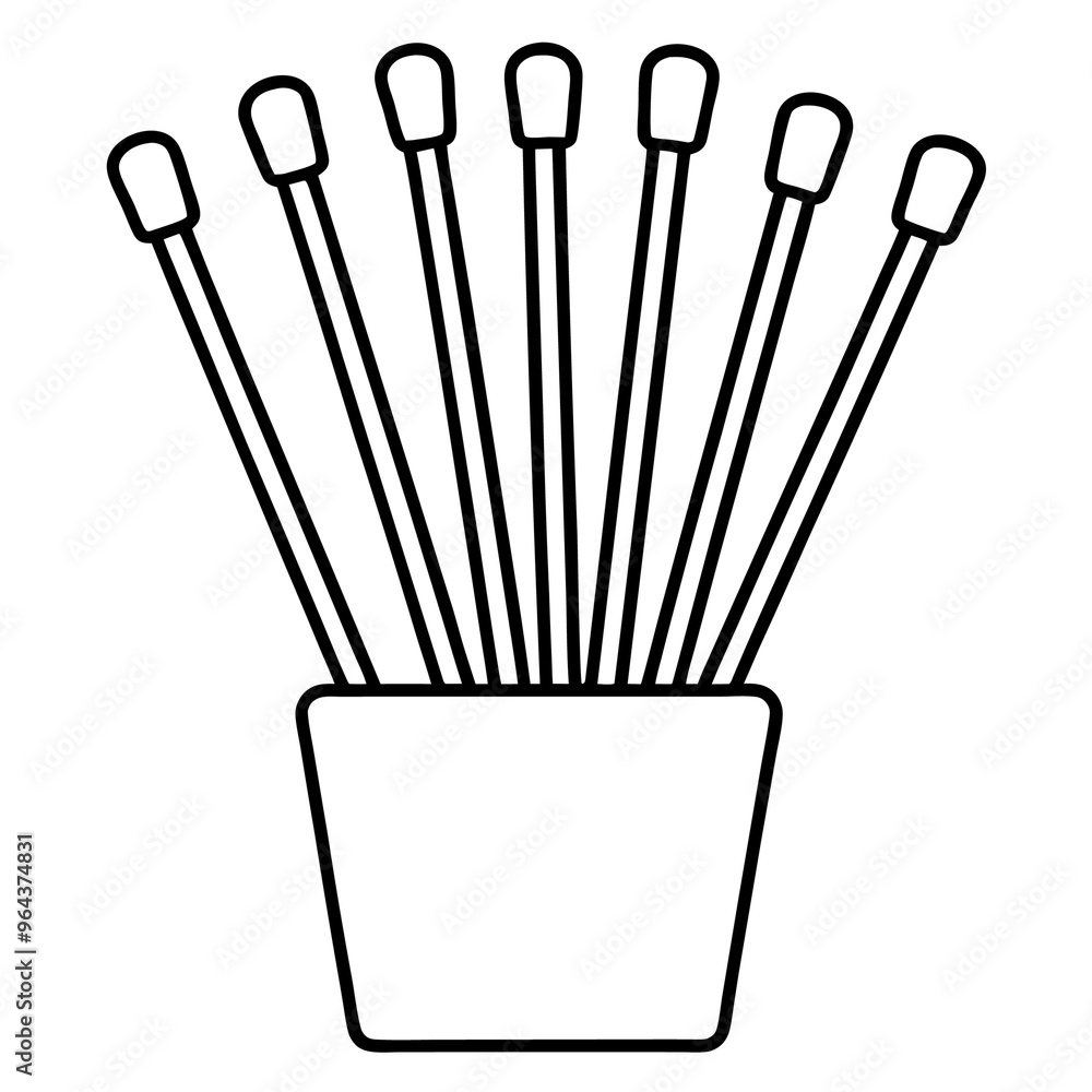 bobby pins outline coloring book page line art illustration digital ...