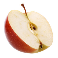 fresh cut apple half isolated, transparent png