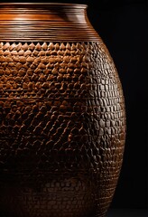 Wall Mural - old vintage clay pot with a beautiful pattern. ai generative