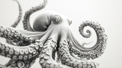 Tentacles white background illustration. Generative AI