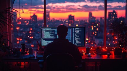 Night Cityscape Sunset View
