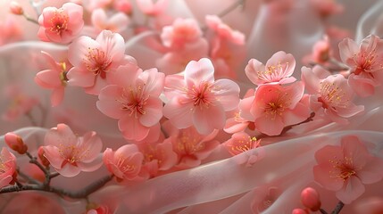 Sticker - a group of pink flowers. 