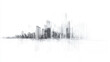 © Wendelin - a drawing x ray of modern city landscape, buildings, minimalism, white pure background