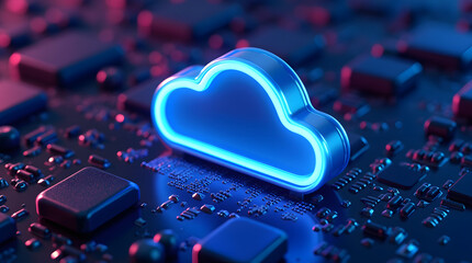 Futuristic network of cloud computing and blockchain technology - A vibrant 3d polygonal illustration depicting the interconnected world of digital currency and modern tech. Generative AI