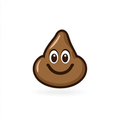 simple icon of poop, white background