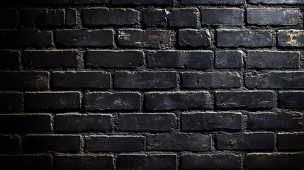 Poster - Black Brick Wall Texture