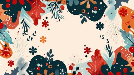 Aufkleber - Watercolor Christmas and New Year Greeting Card Templates in a trendy retro style