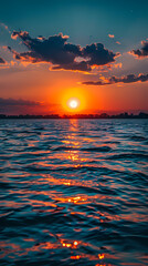 Wall Mural - Overlooking the river at sunset