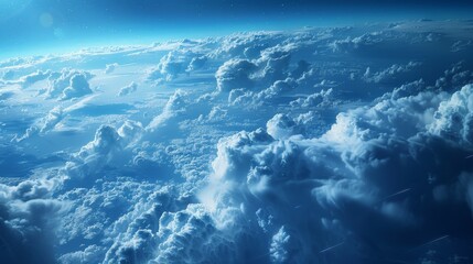 Wall Mural - breathtaking celestial clouds stunning view of earth s ethereal atmosphere from space